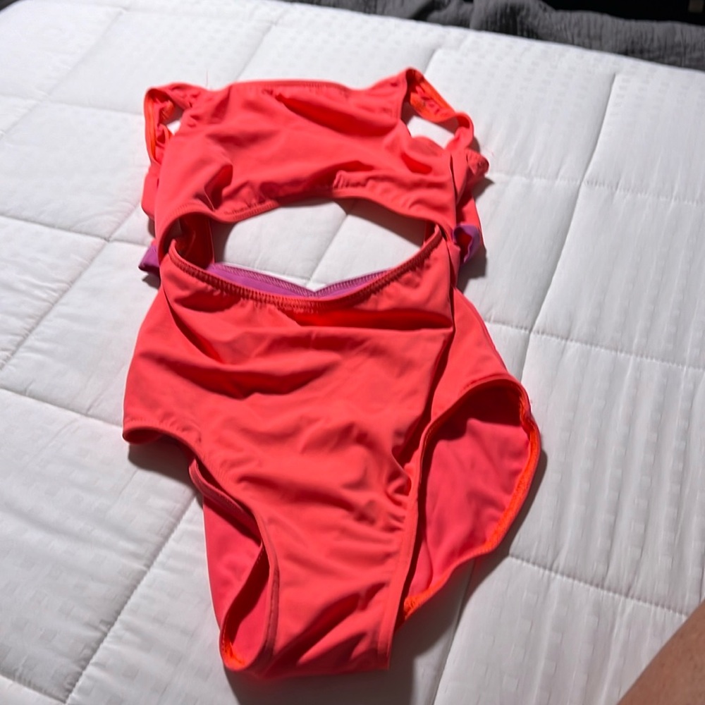 GUC Balera LC . Orange and purple dance leotard